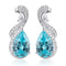 S925 sterling silver cultured Paraiba Earrings W 10.6ct