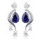 S925 silver cultured sapphire earrings A 5.2ct