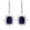 S925 silver cultured sapphire earrings A 14.32ct