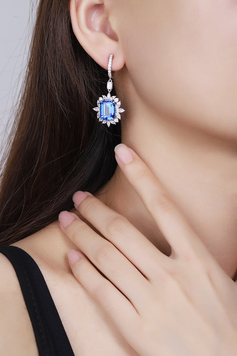 S925 silver cobalt spinel earrings A 12.73ct