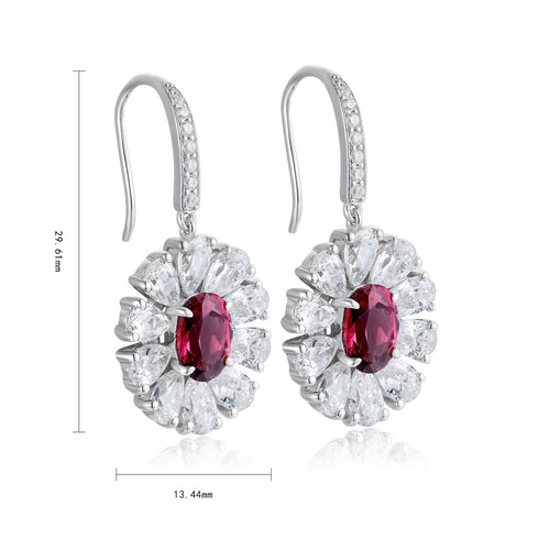 S925 silver natural garnet earrings W 2.04ct