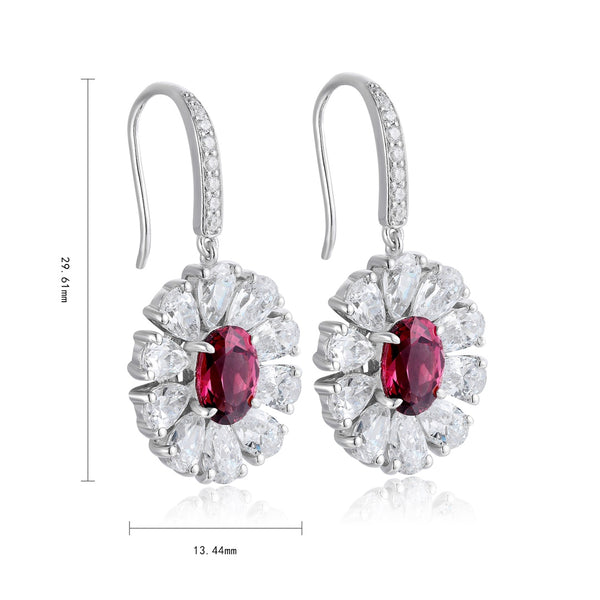 S925 silver natural garnet earrings W 2.04ct