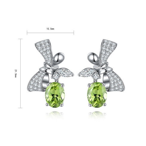 S925 silver natural peridote earrings A 2.61ct