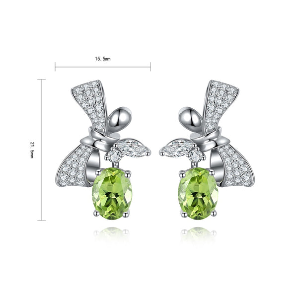 S925 silver natural peridote earrings A 2.61ct