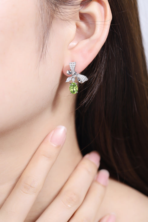 S925 silver natural peridote earrings A 2.61ct