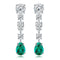 S925 sterling silver cultured emerald earrings A 3.63ct