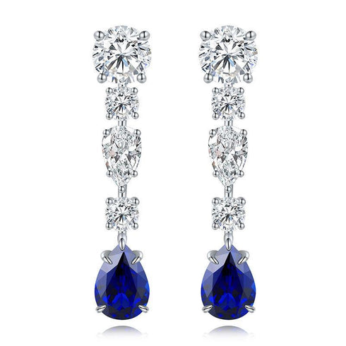 S925 silver cultured sapphire earrings W