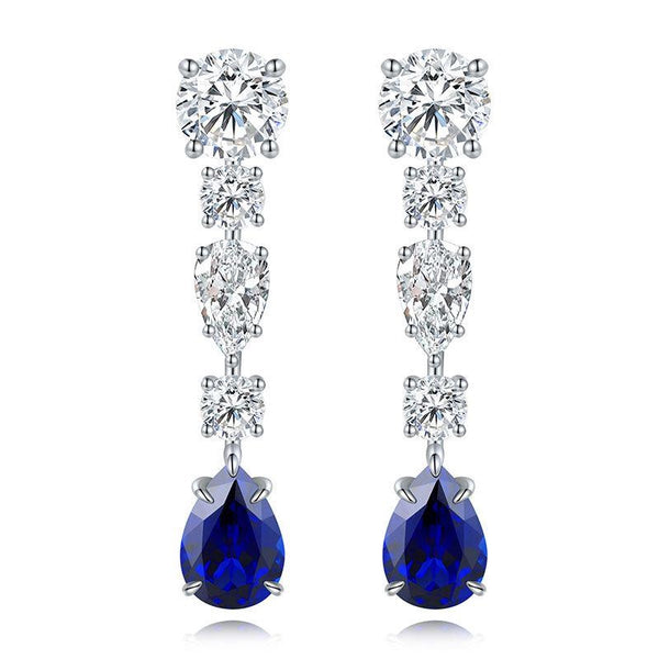 S925 silver cultured sapphire earrings W