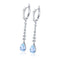 S925 silver cultured aquamarine earrings A 3.07ct