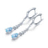 S925 silver cultured aquamarine earrings A 3.07ct