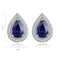 S925 sterling silver cultured sapphire earrings A 2.95ct