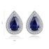 S925 sterling silver cultured sapphire earrings A 2.95ct