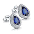 S925 sterling silver cultured sapphire earrings A 2.95ct