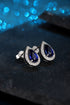 S925 sterling silver cultured sapphire earrings A 2.95ct