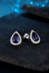 S925 sterling silver cultured sapphire earrings A 2.95ct