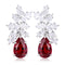 S925 sterling silver cultured red sapphire earrings W 8.5ct