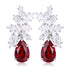 S925 sterling silver cultured red sapphire earrings W 8.5ct