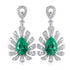 S925 silver cultured emerald earrings W 3.5ct