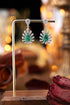 S925 silver cultured emerald earrings W 3.5ct