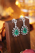 S925 silver cultured emerald earrings W 3.5ct