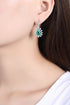 S925 silver cultured emerald earrings W 3.5ct