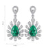 S925 silver cultured emerald earrings W 3.5ct
