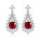 S925 silver cultured red sapphire earrings A
