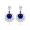 S925 silver cultured sapphire earrings A 5.75ct