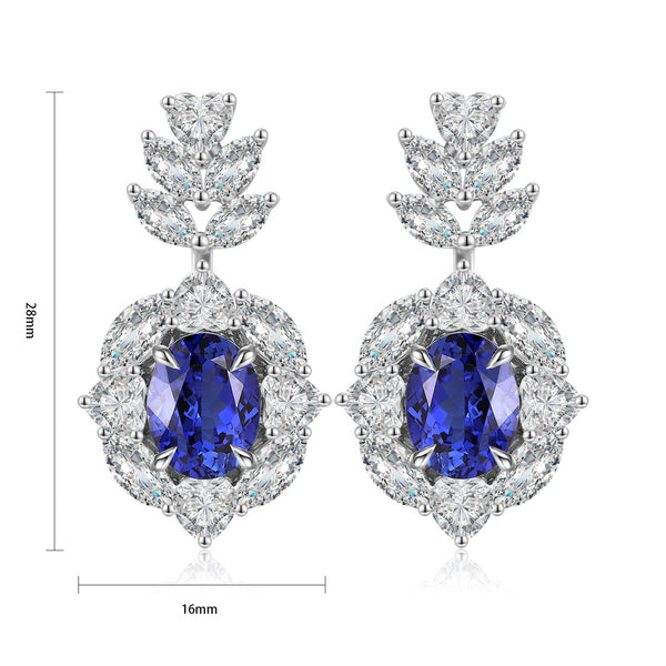 S925 silver cultured sapphire earrings W 5.09ct