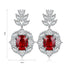 S925 silver cultured red sapphire earrings W 5.31ct