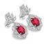 S925 silver cultured red sapphire earrings W 5.31ct