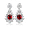 S925 sterling silver cultured red sapphire earrings W 5.01ct