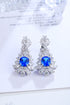 S925 silver cultured cobalt spinel earrings W 4.5ct