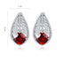 S925 sterling silver cultured red sapphire earrings A 6.02ct