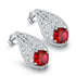 S925 sterling silver cultured red sapphire earrings A 6.02ct
