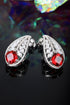 S925 sterling silver cultured red sapphire earrings A 6.02ct