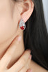 S925 sterling silver cultured red sapphire earrings A 6.02ct