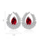 S925 sterling silver cultured red sapphire earrings W 3.048ct