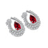 S925 sterling silver cultured red sapphire earrings W 3.048ct