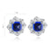 S925 silver cultured sapphire sugar-colored tower earrings W 4.46ct