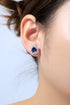 S925 silver cultured sapphire sugar-colored tower earrings W 4.46ct
