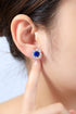 S925 silver cultured sapphire sugar-colored tower earrings W 4.46ct