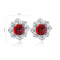 S925 sterling silver cultured red sapphire earrings W 4.38ct