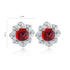 S925 sterling silver cultured red sapphire earrings W 4.38ct