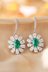 S925 silver cultured emerald earrings W 1.45ct