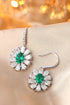 S925 silver cultured emerald earrings W 1.45ct