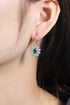 S925 silver cultured emerald earrings W 1.45ct