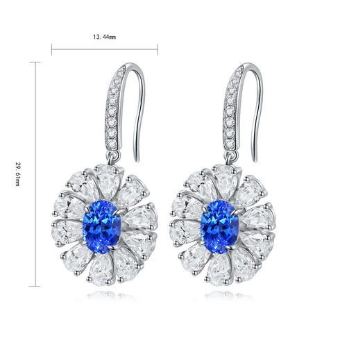 S925 silver cobalt spinel earrings W 1.91ct