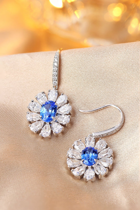 S925 silver cobalt spinel earrings W 1.91ct