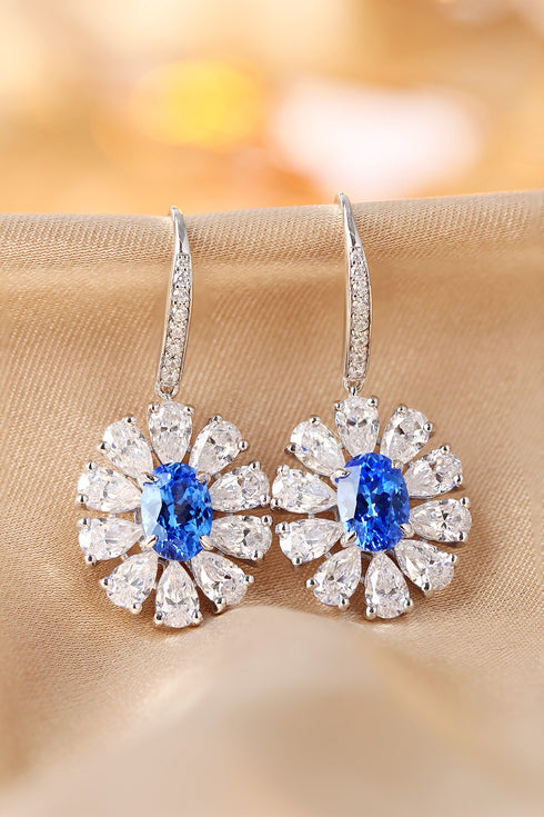 S925 silver cobalt spinel earrings W 1.91ct